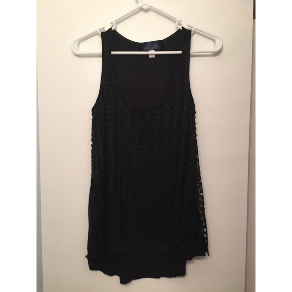 Francesca's Black Tank with Lace Layering