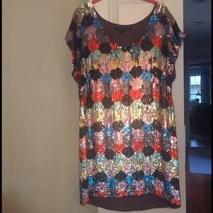Multi-colored sequin "French Connection" dress
