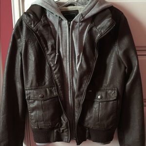 Brown leather jacket