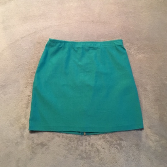 Turquoise green mini skirt