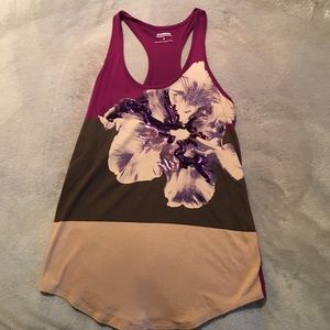 Racerback flower tank top.