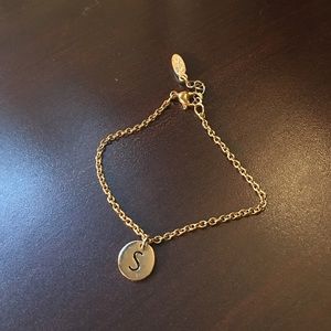 Ettika Gold Tone Initial Bracelet