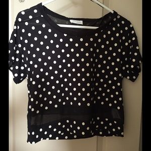 Polka dot crop top from zara😊