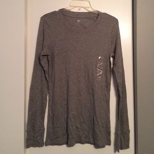NWT Gap gray long sleeve cotton shirt