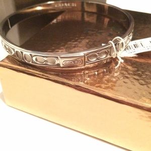 NWT COACH hinged pave metal bracelet