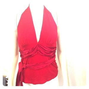 Arden B red halter top