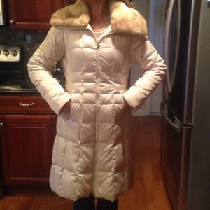 Laundry knee length winter coat with faux fur