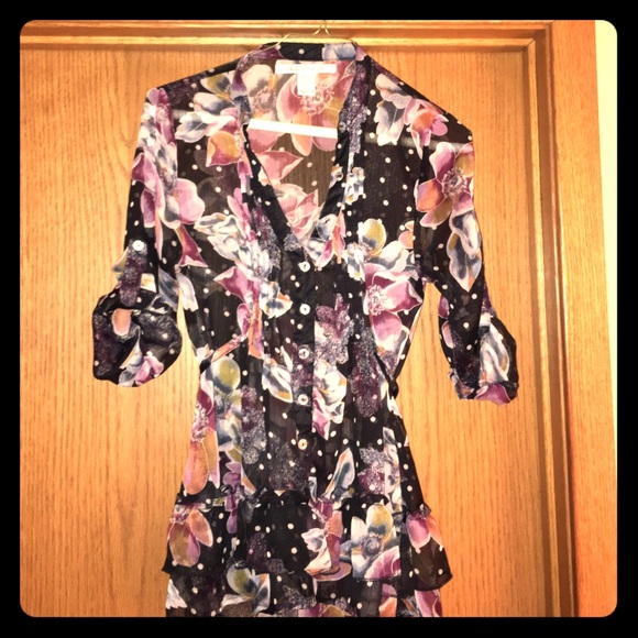 Floral Chiffon American Rag blouse