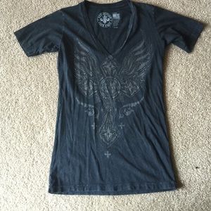 💥PRICE DROP💥 Affliction black tshirt -- band new