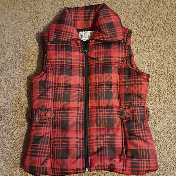 Red plaid vest