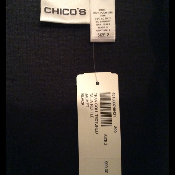 Chico's Travelers Collection Ruffle Jacket - Picture 3 of 3