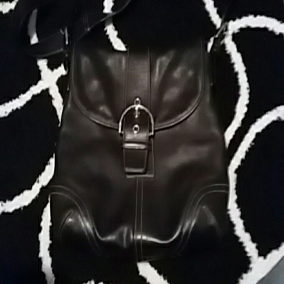 Coach black leather crossbody