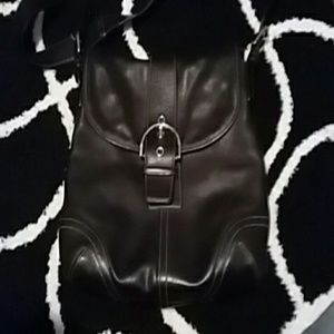 Coach black leather crossbody