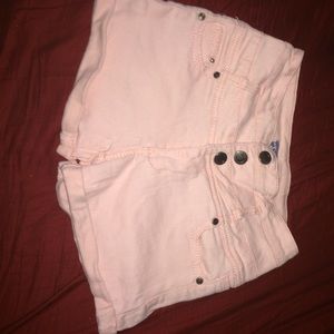 pink high waisted Jean shorts