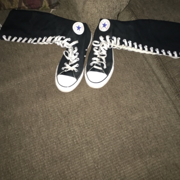 Black knee high converse
