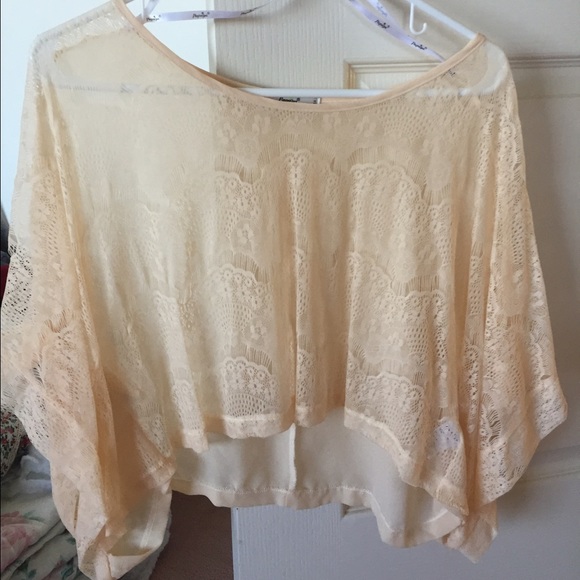 Sheer cream crop top!