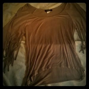 Brown shirt with fringe
