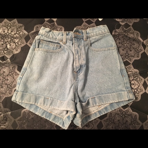 American apparel denim high waisted shorts