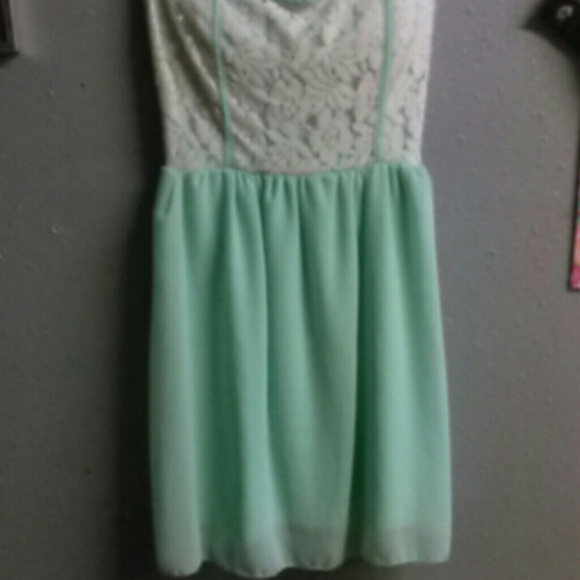 Sky blue lace dress