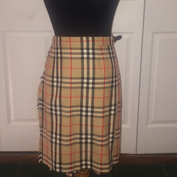 Vintage Burberry Wool Nova Kilt Skirt
