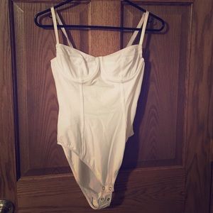 one piece white tank