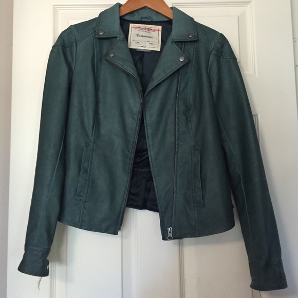 Teal leather jacket