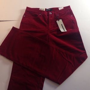 CAMBIO JADE CRANBERRY RED CORDUROY JEANS 8 28/32