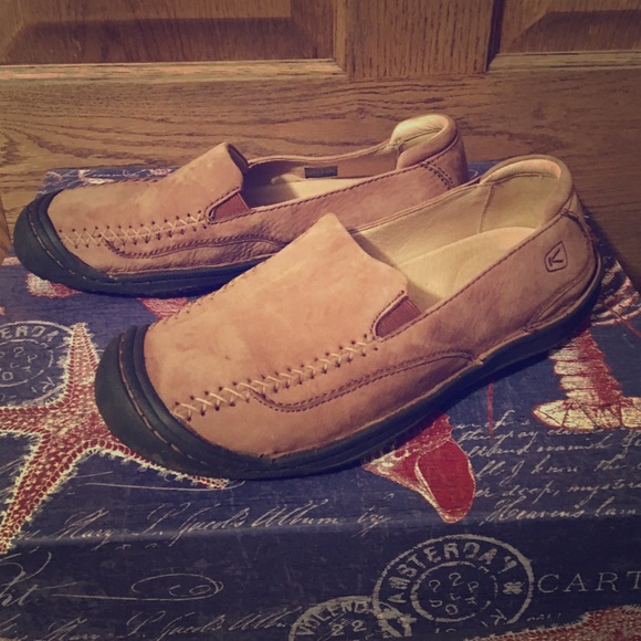 brown leather slip ons