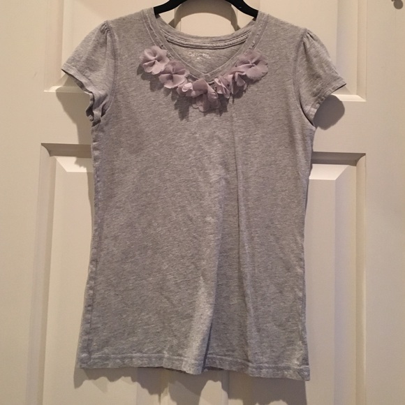 Children's XL Cherokee gray shirt, flower neckline - Picture 1 of 3