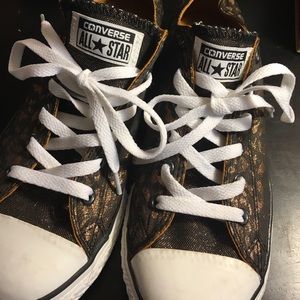 Sparkly cheetah print converse