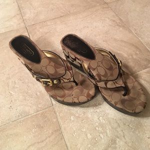Coach wedge sandals size 10