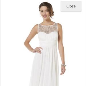 Sleeveless White Gown