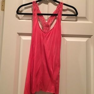 Pink Billabong crocheted tank, size small