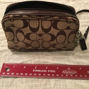 Coach wristlet/pouch - brown signature