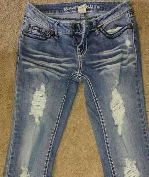 Blue asphalt jeans. Super cute and flattering