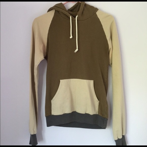 Natural Toned Green Tan Gray Hoodie Sweatershirt