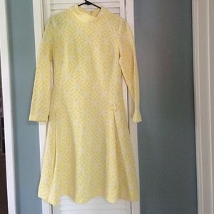 Mid length vintage yellow dress