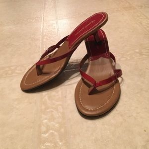 Red low heeled sandal