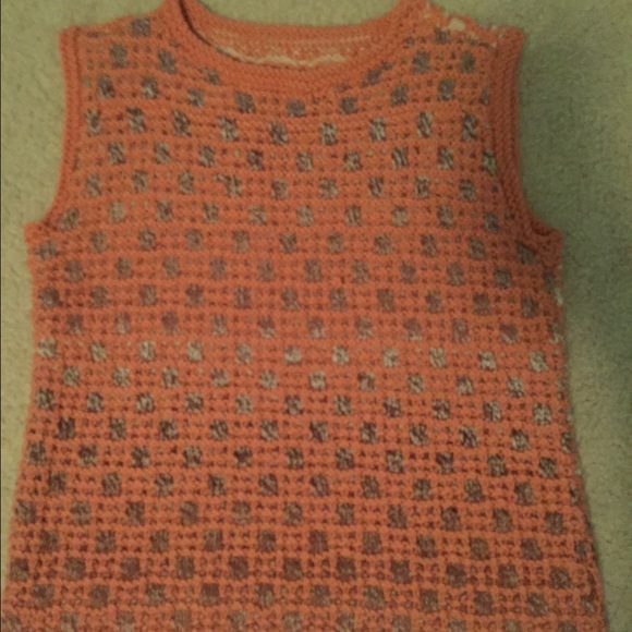 Hand Knitted Pink/Brown Vest