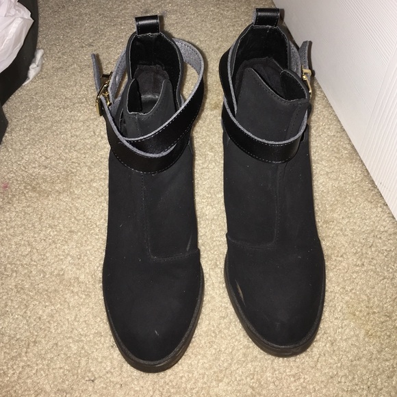 Cute black heel booties