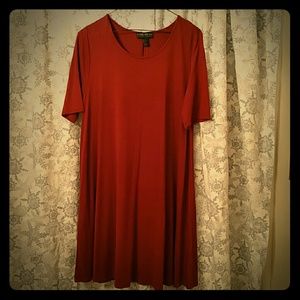 Plus sized Rust Trapeze Dress