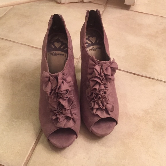 Lavender fergalicious bootie open toe