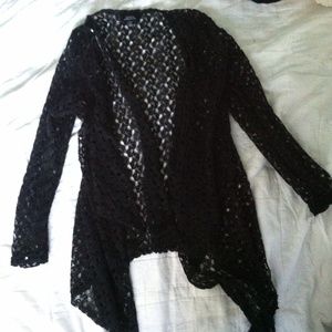 Black see through cardigan