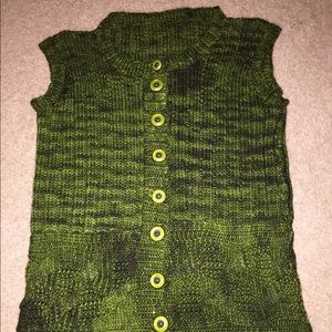 Hand Knitted Green Vest