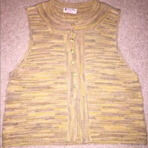 Hand Knitted Yellow/Tan Vest