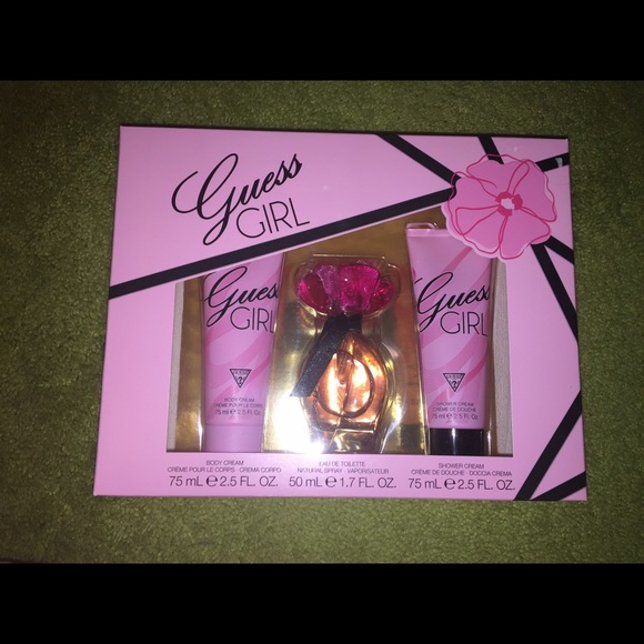Guess Girl perfume, body cream, and shower cream
