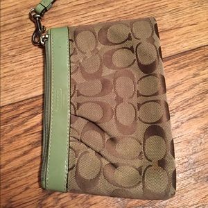 Coach wristlet mint green
