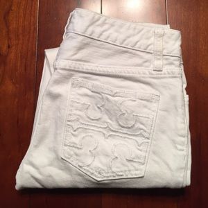Tory Burch white denim jeans