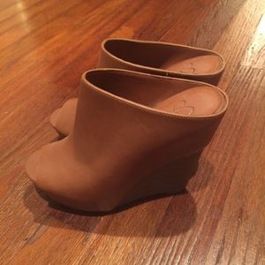 Jessica Simpson leather peep toe wedge
