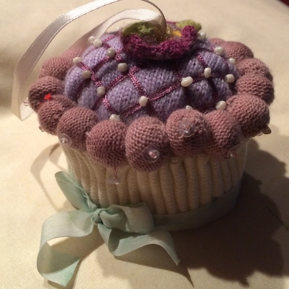 Plush cupcake ornament